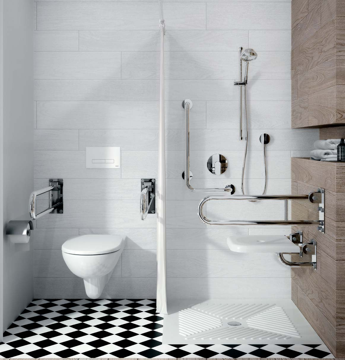 42 NOVA PRO BEZ BARIÉR / LEHNEN Bezbariérové kúpeľne anebo kúpeľne pre staršie osoby s pohybovým obmedzením vyžadujú špeciálne vybavenie. Používanie kúpeľne musí byť bezpečné a komfortné.