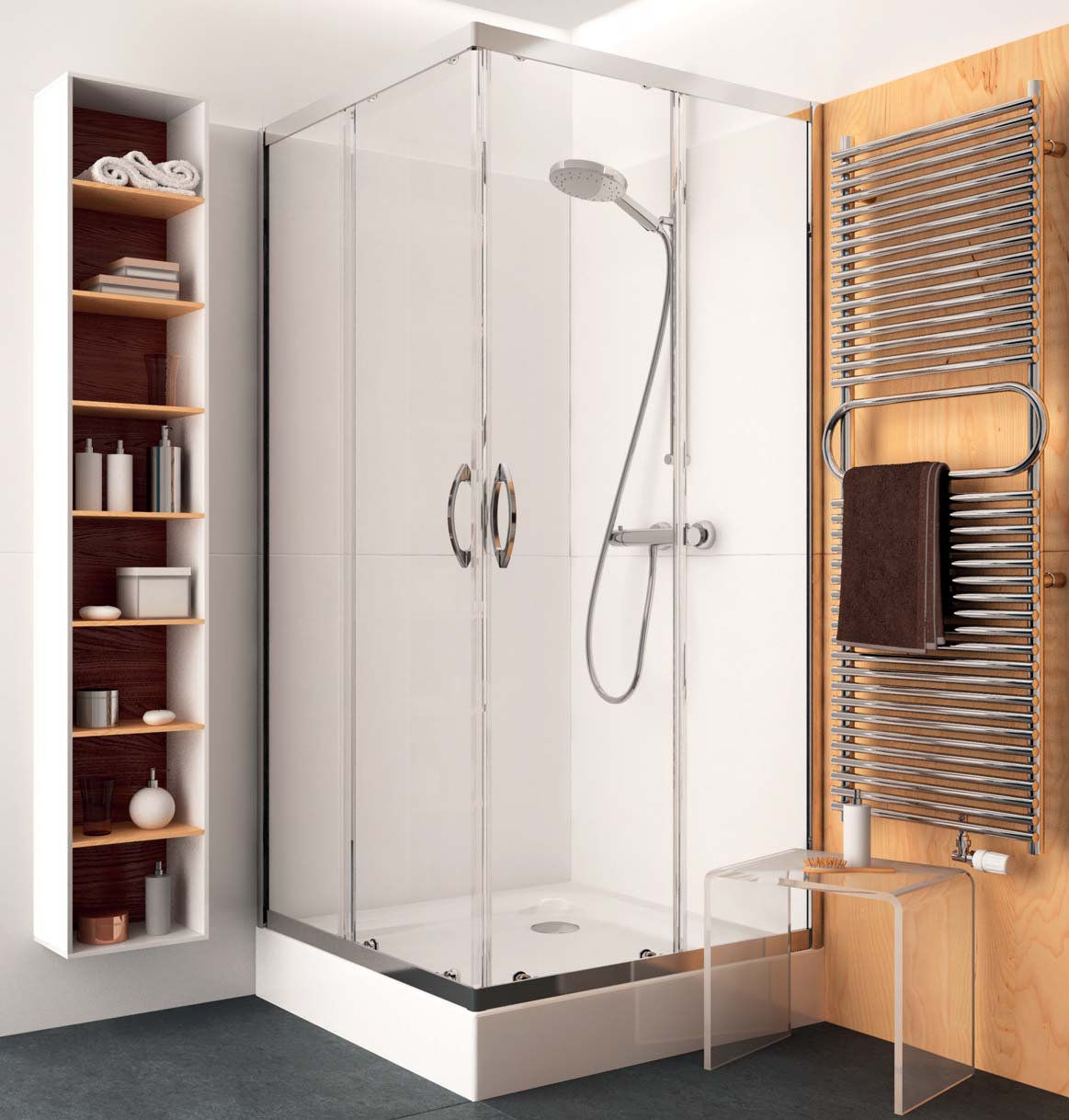 01 REKORD EKONOMICKÉ RIEŠENIA SO VŠETKÝMI VÝHODAMI Sprchovacie kúty Rekord sa vyznačujú najmä univerzálnym dizajnom, ktorý je vhodný pre každú kúpeľňu a je za atraktívnu cenu.