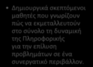 Δημιουργικά σκεπτόμενοι μαθητές που γνωρίζουν πώς να εκμεταλλευτούν στο