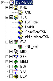Βασικά στοιχεία DSP/BIOS Kernel (KNL) Tasks (TSK) Software Interrupts (SWI)