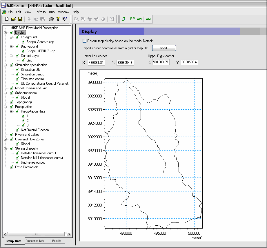 Εικόνα 4.3: Περιοχή μελέτης Β) Παράμετροι της προσομοίωσης (Simulation Specification) Το στάδιο αυτό για την δημιουργία του μοντέλου μας είναι ιδιαίτερα κρίσιμο.