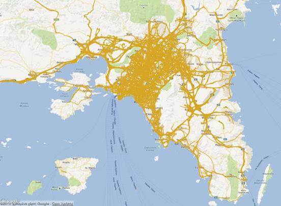 FCD Athens trajectory dataset 3 Αυτό το σύνολο δεδομένων περιέχει 667.421 τροχιές από 2497 διαφορετικά οχήματα εξοπλισμένα με GPS.