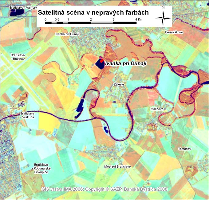 Mapa 4: Satelitná