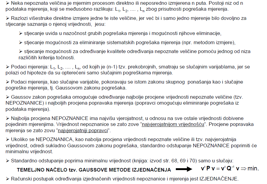 Aalza obrada geodekh mjereja IZJEDNAČENJE DIREKTNIH MJERENJA Uod Maemačk model drekh mjereja je olazše za rremu odaaka zmjere koj e uključuju u maemačk model oredh mjereja (z rmara z ekudara račuka