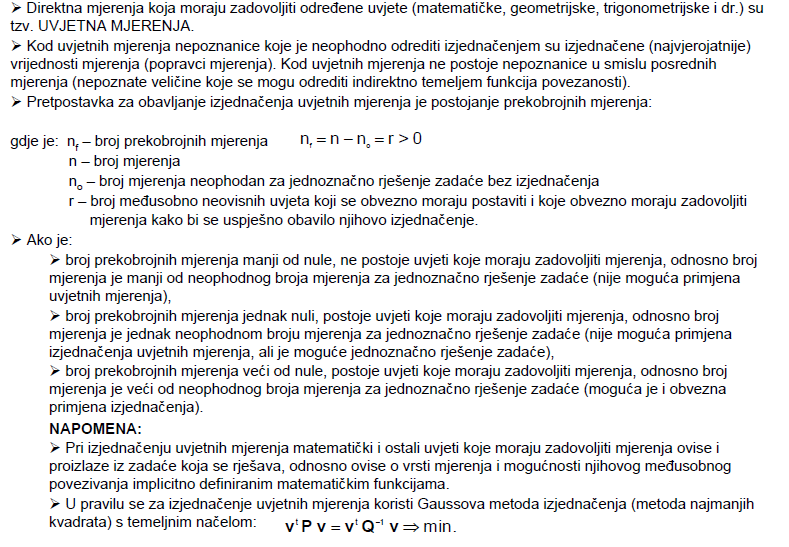 Aalza obrada geodekh mjereja 4 IZJEDNAČENJE UVJETNIH MJERENJA 4 Uod Neorebe u am formacje o refereom koordaom uau za zjedačeje Položaj očaka određuje e ako zjedačeja odgoarajućm aalčkm meodama