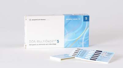 kataloški broj DOA005 DOA MULTIGNOST 6 TEST PANEL Test panel za otkrivanje 6 vrsta droga u urinu Za otkrivanje 6 različitih vrsta droga (THC -