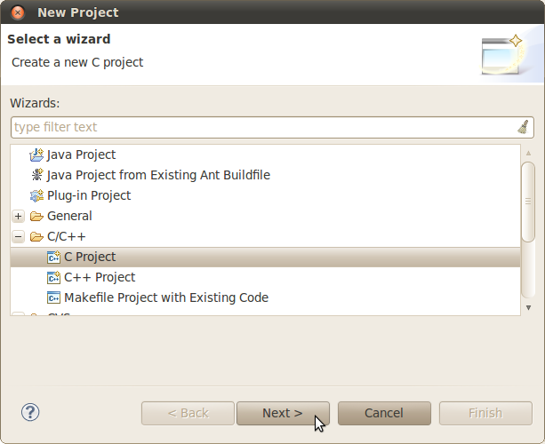 Στην καρτέλα C Project επιλέγουμε MPI C Pi Project και αμέσως το Eclipse μας ρωτά