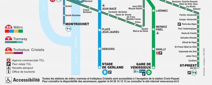 Μελλοντικές επεκτάσεις Μια επέκταση της γραμμής Β (Stade de Gerland σε Oullins, απέναντι από τον ποταμό Rhone) έχει προγραμματιστεί, αλλά συνεχώς