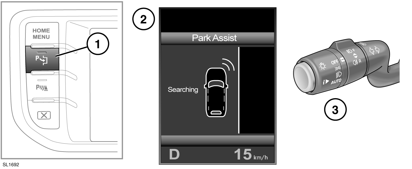 Σύστημα υποβοήθησης στάθμευσης Σημείωση: Σε κάθε ελιγμό του συστήματος υποβοήθησης στάθμευσης, το σύστημα υποβοήθησης στάθμευσης παραμένει ενεργό και ηχεί όταν ανιχνευθούν αντικείμενα κοντά στο όχημα.