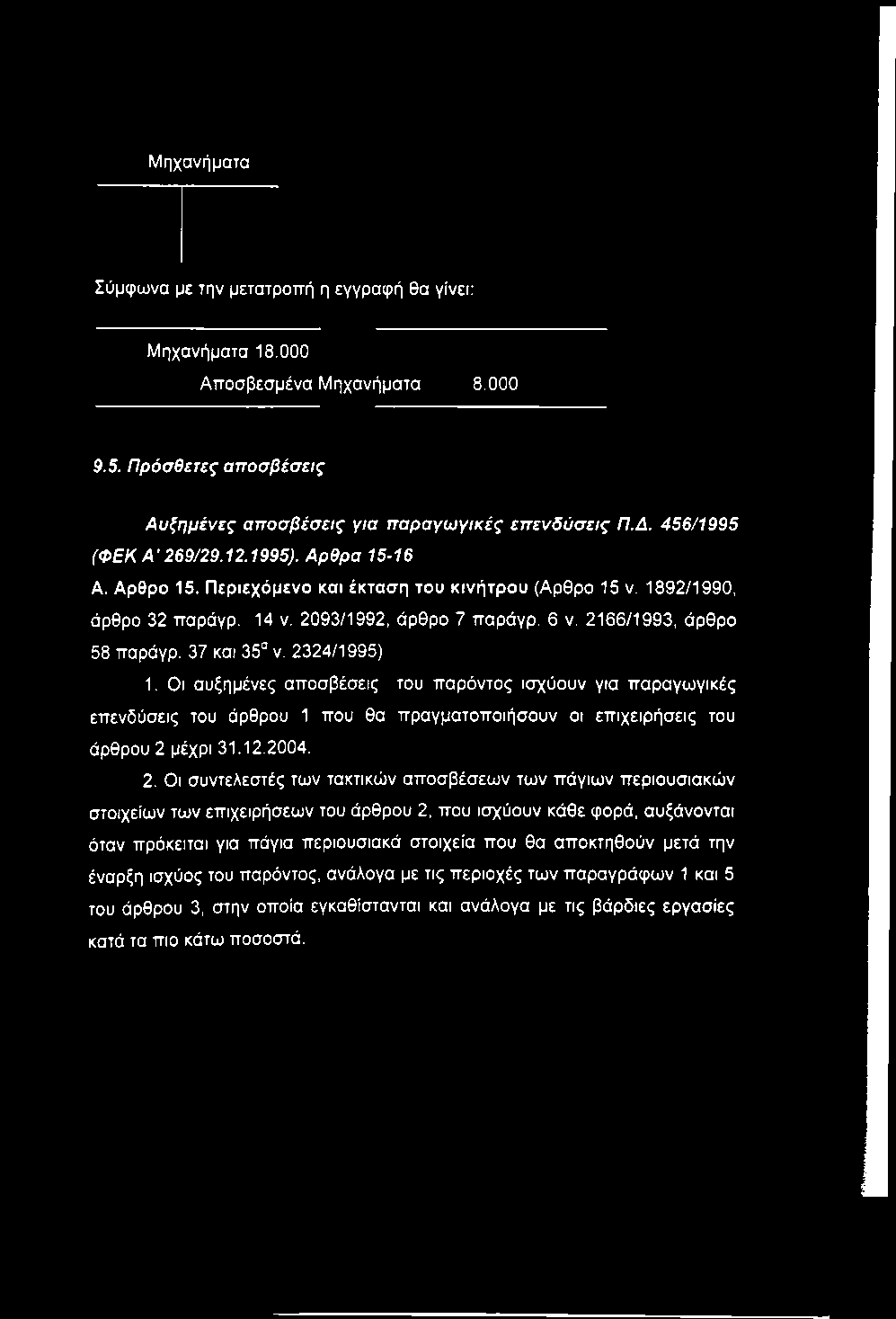 2166/1993, άρθρο 58 παράγρ. 37 και 35 ν. 2324/1995) 1.