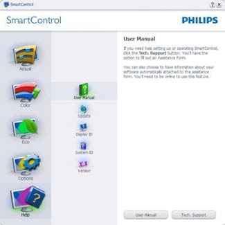 3. Βελτιστοποίηση εικόνας Option>Auto Pivot (Επιλογή>Αυτόματη περιστροφή) Μενού Help (Βοήθεια) Help>User Manual (Βοήθεια>Εγχειρίδιο χρήστη) - Θα είναι ενεργή μόνο όταν έχετε επιλέξει User Manual