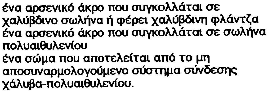 1 ÅîáñôÞìáôá óýíäåóçò ìåôüëëïõ-ðëáóôéêïý ìå ìç áíéêü óýíäåóìï óýóöéîçò Ôá åîáñôþìáôá áõôü áðïôåëïýíôáé áðü ôá åîþò: óþìá ðïõ åîáóöáëßæåé ôç óéíý åéá ìå ôï ìåôáëëéêü ìýñïò ìç áíéêü óýóôçìá ðïõ