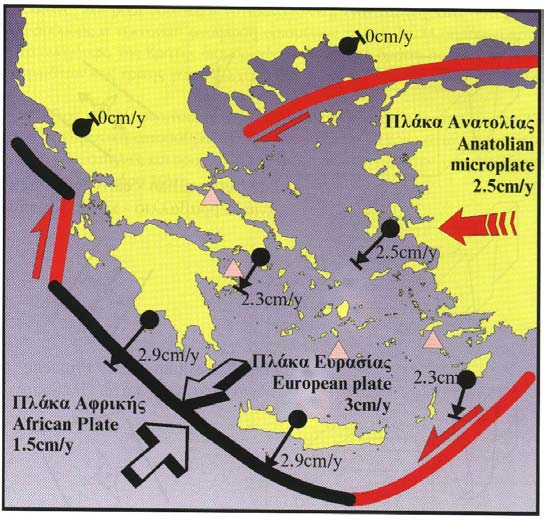 οπισθοχώρηση της ζώνης υποβύθισης και της τεκτονικής διαφυγής προς τα νοτιοδυτικά της µικροπλάκας της Ανατολίας (Σχ.9,10).