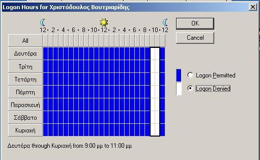 Καθορισµός των επιτρεπόµενων υπολογιστών για