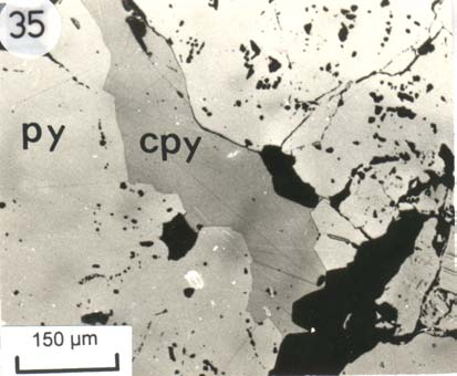 34. Χαλκοπυρίτης που αντικαθιστά το σιδηροπυρίτη. 35.