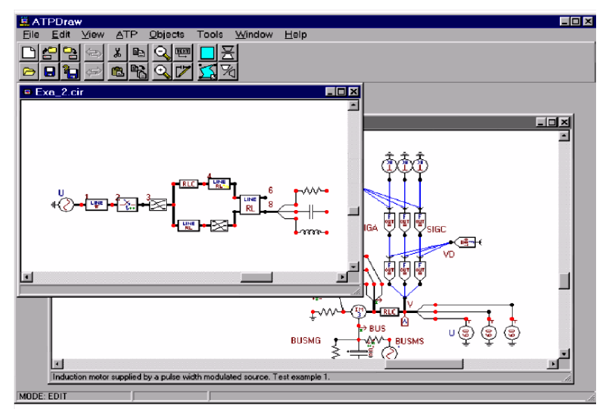 ΚΕΦΑΛΑΙΟ 5: Το πρόγραμμα προσομοίωσης ATP -EMTP η δυνατότητα της γραφικής απεικόνισης στον υπολογιστή του κυκλώματος ή ηλεκτρικού συστήματος προς προσομοίωση.
