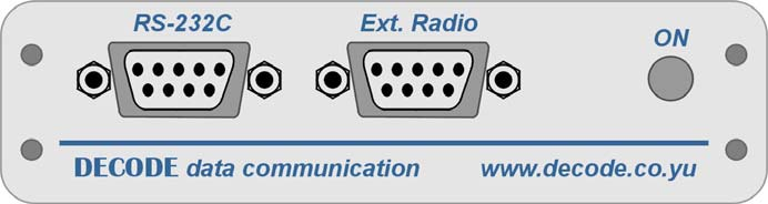 Sa zadnje strane modema PRM III -Mx, za priključenje na spoljašnju radio-stanicu, nalaze se dva konektora.