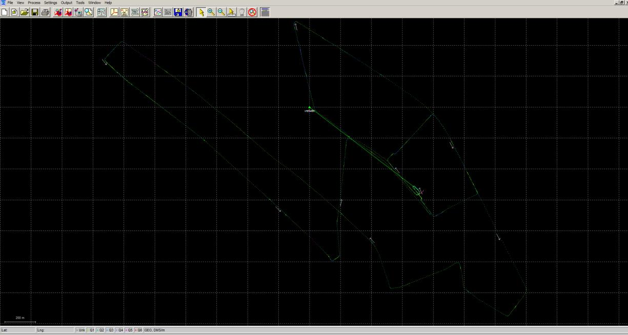 [Αποτελέσματα Προϊόντα Αποτύπωσης] Εικόνα 59: Τελική μπρφή τροχιάς στο Waypoint Inertial Explorer έπειτα και από την επεξεργασία των δεδομένων GNSS Πηγή 47: Waypoint Inertial Explorer Μέσα από το