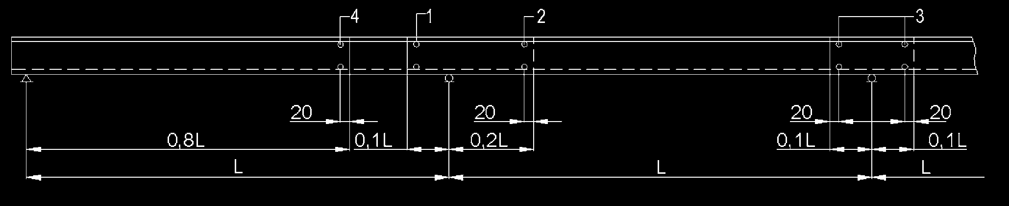 Dĺžky spojok Krajné väznice: 1,2L + presah Výstužná väznica: 0,8L Vnútorná väznica: 1,2L Umiestnenie spojovacích elementov C - tenkostenná stojka Výška Hrúbka Rozmery pásnic Prierezové hodnoty