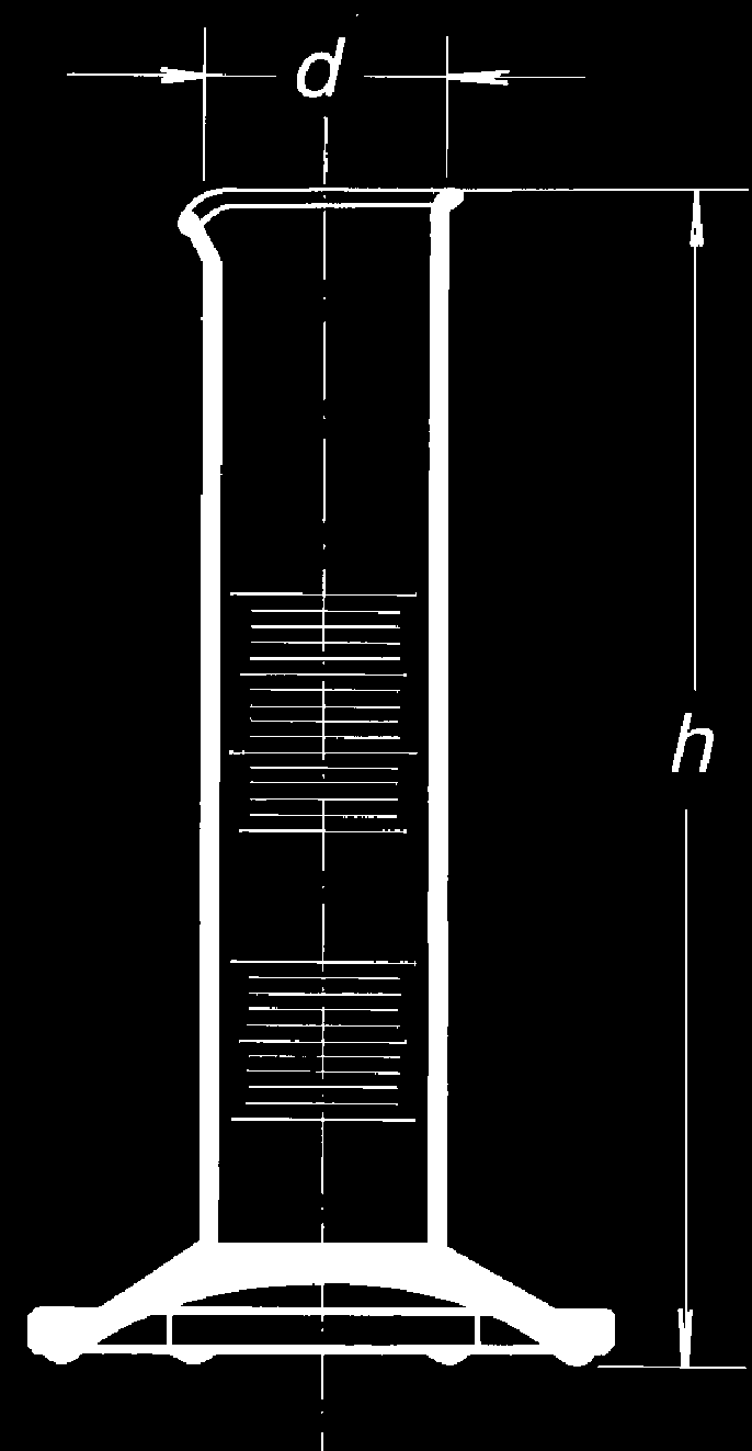 odmerný vysoký, trieda presnosti A, HIRSCHMANN kat. č. /AHH so šesťhranou pätkou a výlevkou, hnedá graduácia, overenie konformity, dľa DIN 80 - Obj.