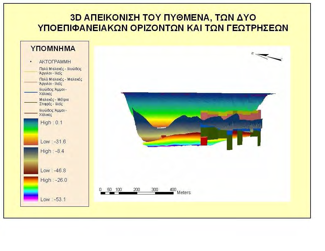 υποεπιφανειακών οριζόντων, στον λιµένα του Αιγίου Άποψη II. Χάρτης 4.3.