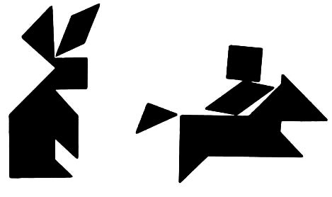 5) Χωρίζω το πολύγωνο σε τρίγωνα 6) Με το τάνγκραμ (Καρτέλα 3) φτιάχνουμε τα παρακάτω σχέδια: Το ήξερες; α) β) Το τάνγκραμ είναι ένα πανάρχαιο κινέζικο παιχνίδι