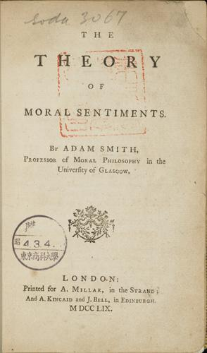 Adam Smith (1723-1790) Η Θεωρία Ηθικών Συναισθημάτων (The Theory of Moral Sentiments) δημοσιεύθηκε το 1759 όταν ο Smith ήταν καθηγητής στη