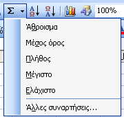 Αυτόματα τότε θα εφαρμοστεί η συνάρτηση που θα επιλέξω παίρνοντας ως δεδομένα τα κελία που βρίσκονται άνωθεν ή αριστερά του κελιού. π.χ.