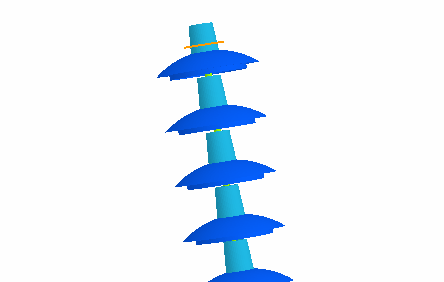 Στο σχήμα 4.13(β) φαίνεται η γραμμή (x=-50..50 mm, y=0 mm, z=1262 mm) που διαπερνά το cap του γειωμένου μονωτήρα. Από το σχήμα 4.