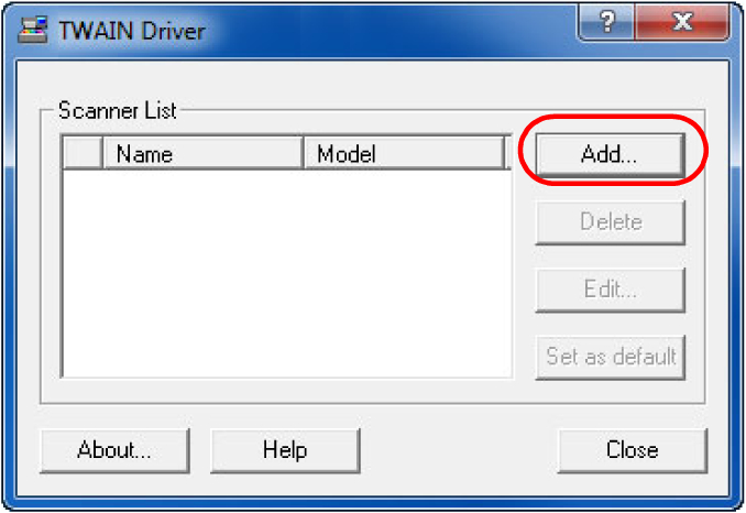 Προετοιμασία πριν από τη χρήση Καθορισμός προγράμματος οδήγησης TWAIN Καταχωρήστε αυτό το μηχάνημα στο Πρόγραμμα οδήγησης TWAIN.