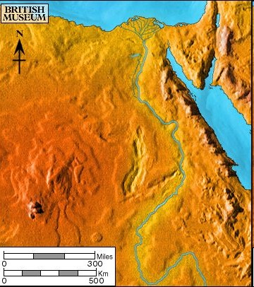 Αίγυπτος και Νείλος Ποταμός και άγονα εδάφη.