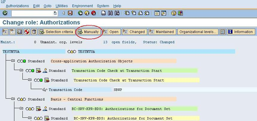 6.4 ΠΡΟΘΖΚΖ / ΓΗΑΓΡΑΦΖ ΔΞΟΤΗΟΓΟΣΖΖ ( Manually ) Αλ ν ρξήζηεο ηψξα ζέιεη λα πξνζζέζεη κφλνο ηνπ θάπνην αληηθείκελν εμνπζηνδφηεζεο ( authorization object ) επηιέγεη ην εηθνλίδην δείρλεη ην ρήκα 46.