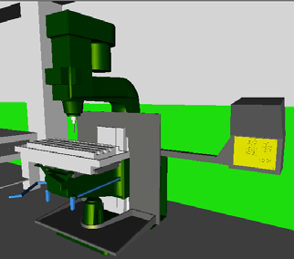 Απεικόνιση εργαλειομηχανής. Η γεωμετρική μοντελοποίηση της εργαλειομηχανής έγινε σε λογισμικό CAD (σχήμα 3.6).
