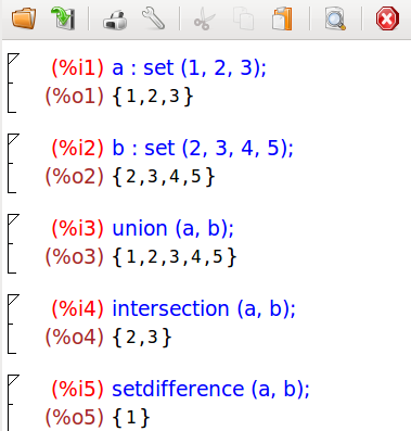 Ενωση, Τομή και διαφορά συνόλων 1 a : set (1, 2, 3); 2 b : set (2, 3, 4, 5); 3