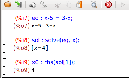 Η λύση της εξίσωσης σε μεταβλητή x 5 = 3 x 1 eq : x-5 =