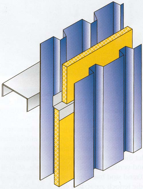 Obloga limenim pločama trapezni lim Masivna konstrukcija VANJSKA