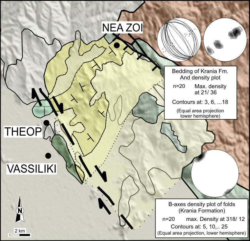 6.2.1.2. Structures of Krania Formation at the Vassiliki Nea Zoi villages area (Southern Krania basin) The Krania Fm.