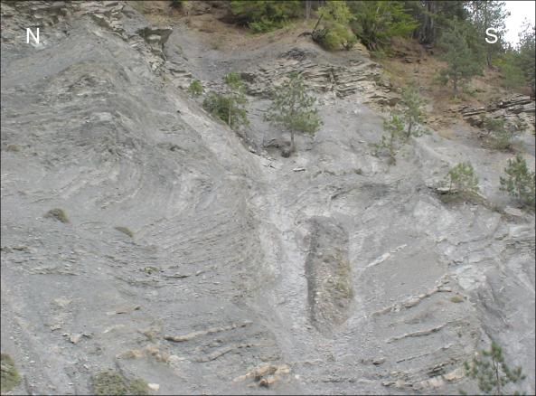 Slumps in turbiditic sediments are very common in Eptachori Formation (Picts 32, 33).