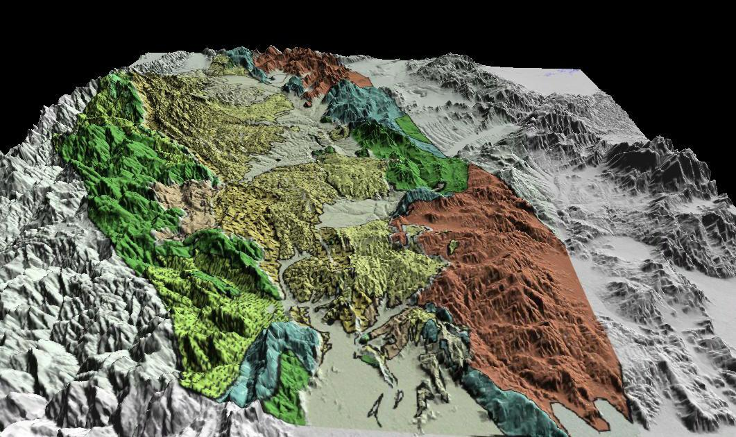 Fig. 51. 3-dimensional portray of the geological map of MHT.