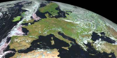 Εικόνα από τον MSG Οι METOP (Meteorological Operational Polar Orbiting Satellites), είναι µία Ευρωπαϊκή σειρά δορυφόρων πολικής τροχιάς, η οποία είναι η πρώτη που αφιερώθηκε στη λειτουργική
