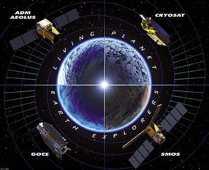 Cryosat (Polar Ice Monitoring) - Ηµεροµηνία εκτόξευσης: 15 Σεπτεµβρίου 2005, από τον εκτοξευτήρα Rockot, στο Plesetsk της Ρωσίας. Έχει βάρος 711kg.