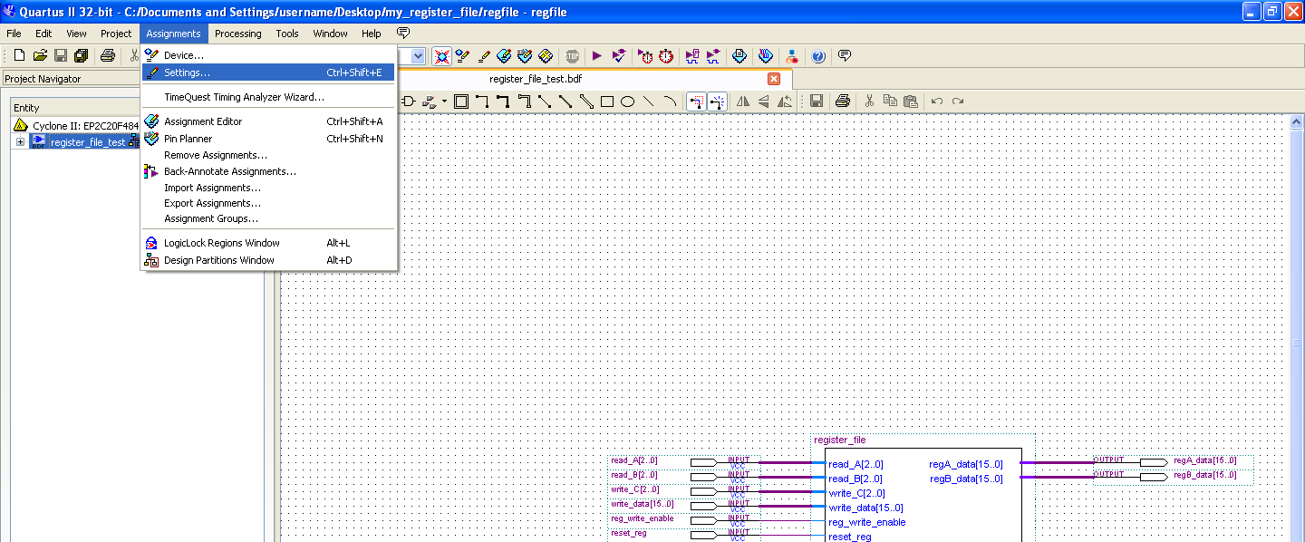 1. Από το menu του Quartus ΙΙ 11.