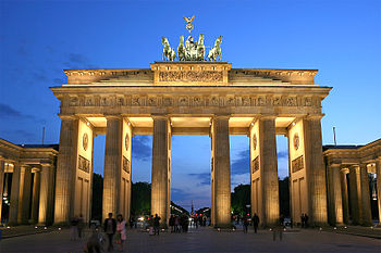 The first Greek revival building in Germany, based on the Athenian Propylaea: the Brandenburg Gate, Carl Gotthard Langhams, 1789-91 the