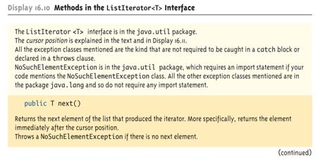 Το ListIterator<T> interface To ListIterator<T> interface extends to Iterator<T> interface, και