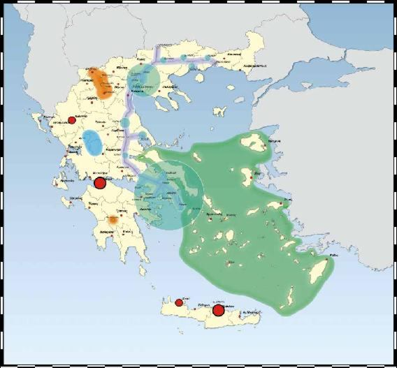 Αναπτυξιακές υποδομές - ΕΝΕΡΓΕΙΑ Χάρτης 11.1: Παραγωγή ενέργειας Πηγή: Ερευνητική Μονάδα Χωρικής Ανάπτυξης - Α.Π.Θ.