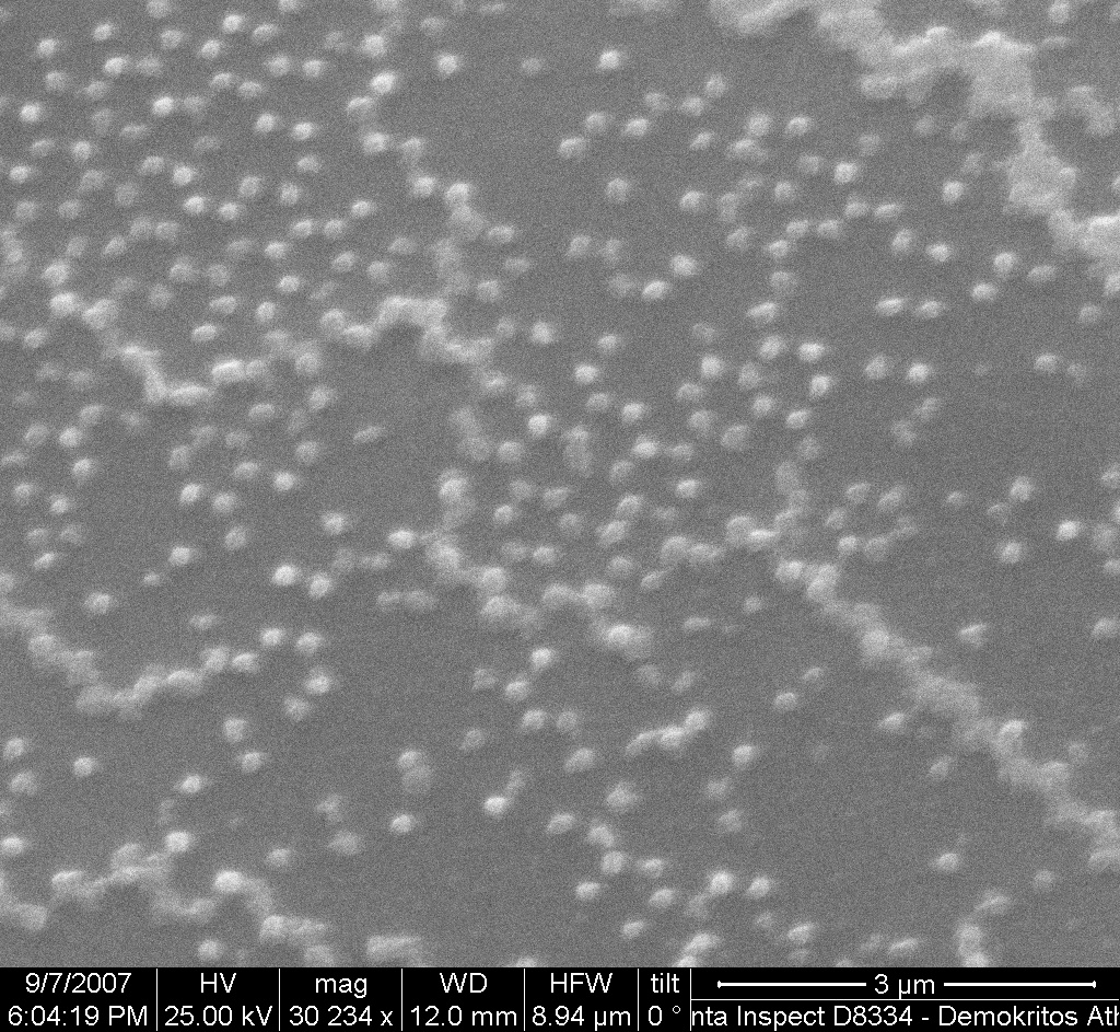 Εικόνα 6.13: Φωτογραφία SEM δείγματος Si/SiO 2 (native) με ΛΝΣ στα 508 nm και εναπόθεση VO 2.