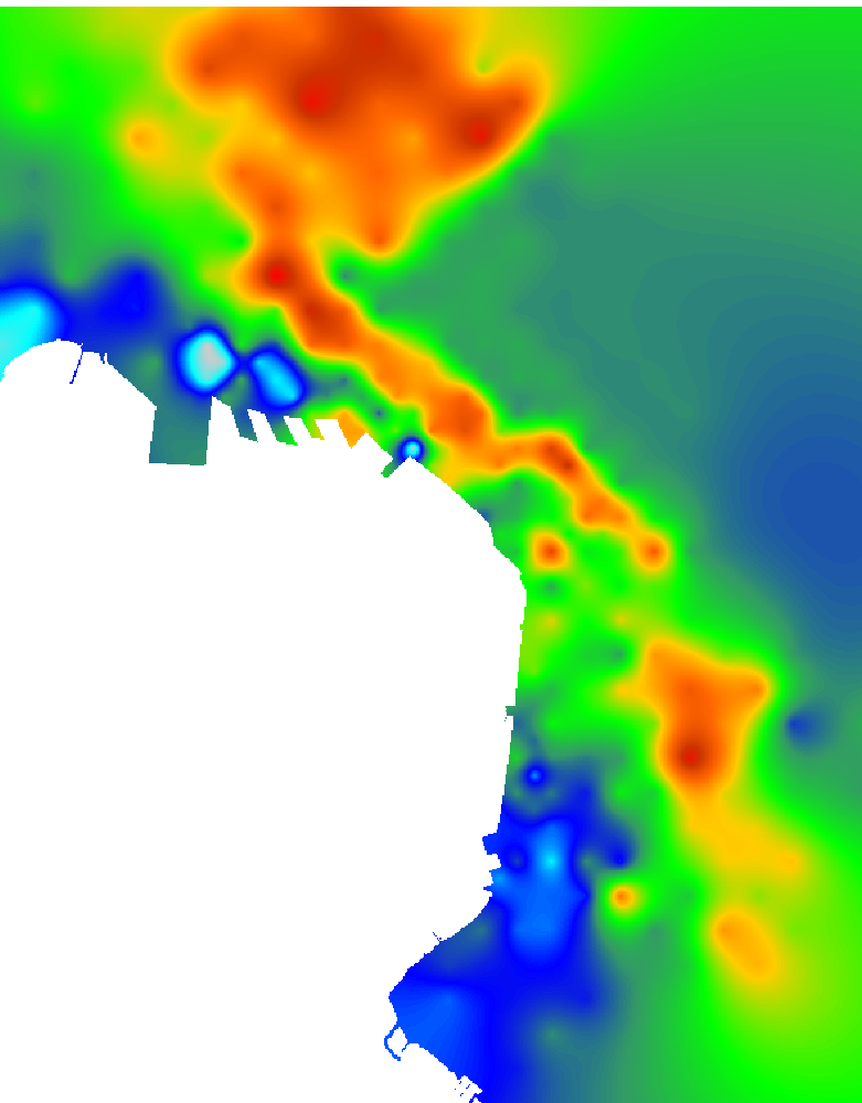 Εδαφική απόκριση: Χωρική κατανομή των μεγεθών της ισχυρής εδαφικής κίνησης Μικροζωνική μελέτη Ring Road PHGA (g) 0.55 0.5 0.45 0.4 0.