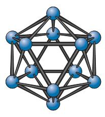Trojcentrové väzby v chémii bóru - trojcentrové 3c-2e uzavreté väzby B B B usporiadané do trojuholníku alebo mostíkové väzby B H B.