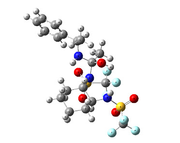 β) Στην άπωση μεταξύ του ενός ατόμου υδρογόνου της NH2 με ένα υδρογόνο του κυκλοεξανικού δακτυλίου του απέναντι μορίου (2,57 Å), και γ) Στην άπωση μεταξύ ενός