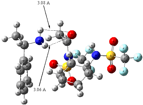 Σχήμα 35: Το διμερές που προκύπτει για το 1+2S από τον υπολογισμό με τη συναρτησιακή wb97xd σε διαλύτη τολουόλιο.